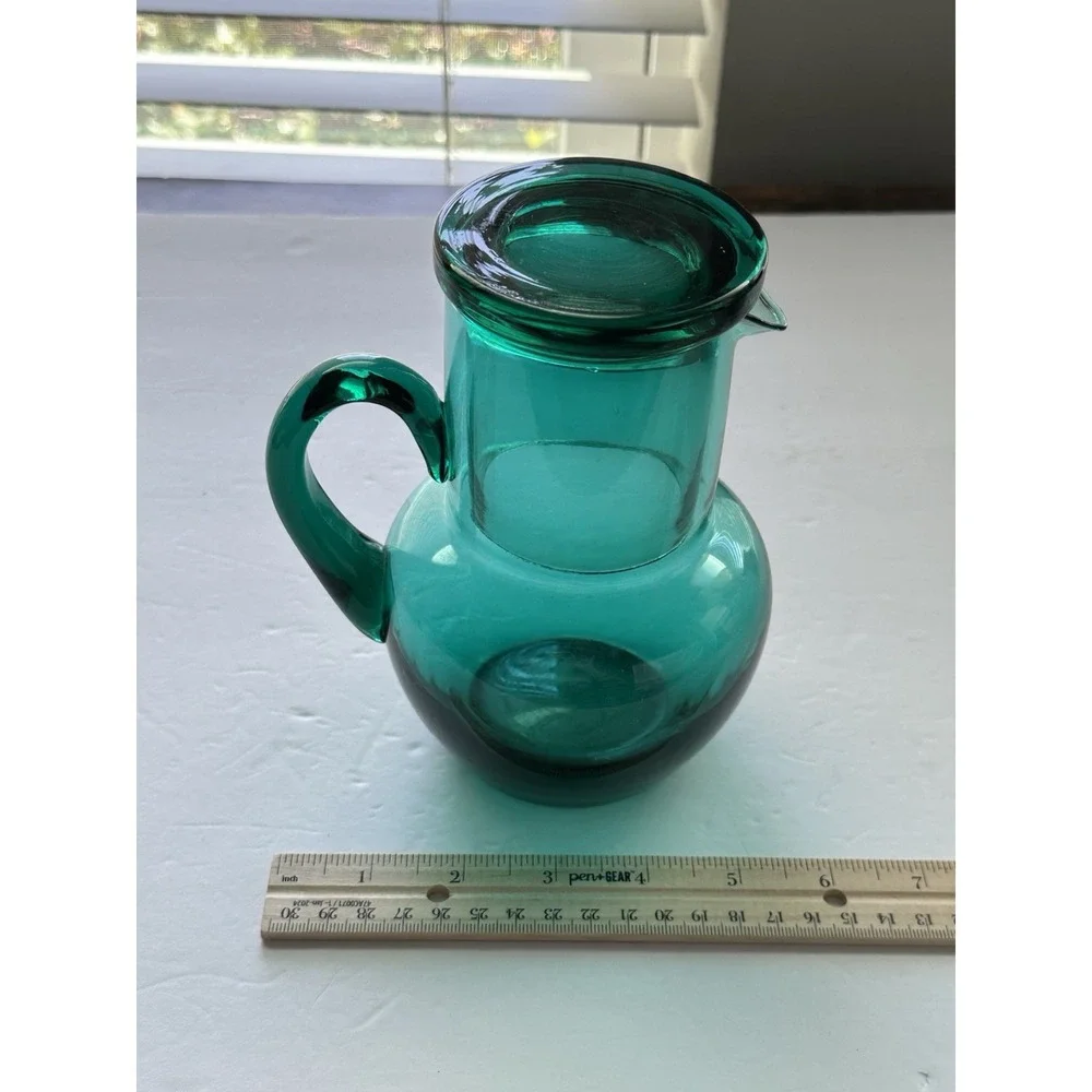 Vintage Teal Green Glass Bedside 